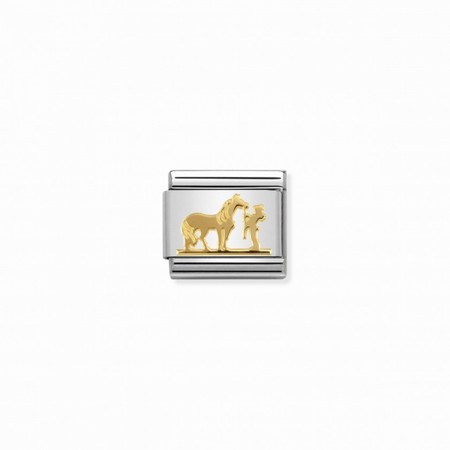 Nomination Gold Horse with Rider Composable Charm